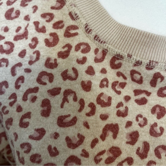 Pink Rose Animal Print in Pink and Ivory Longer Style Sweatshirt size XS - Picture 3 of 14